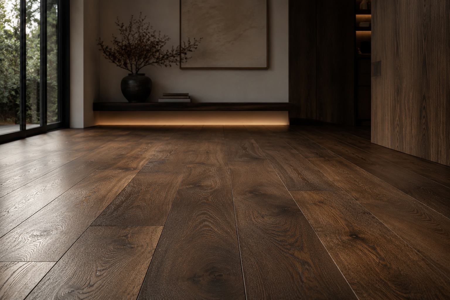 Restored maple hardwood flooring